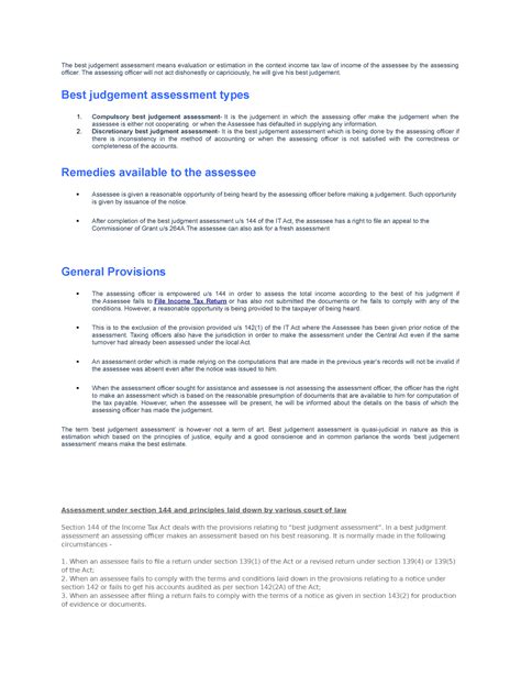 best judgement assessment|best judgement assessment case laws.